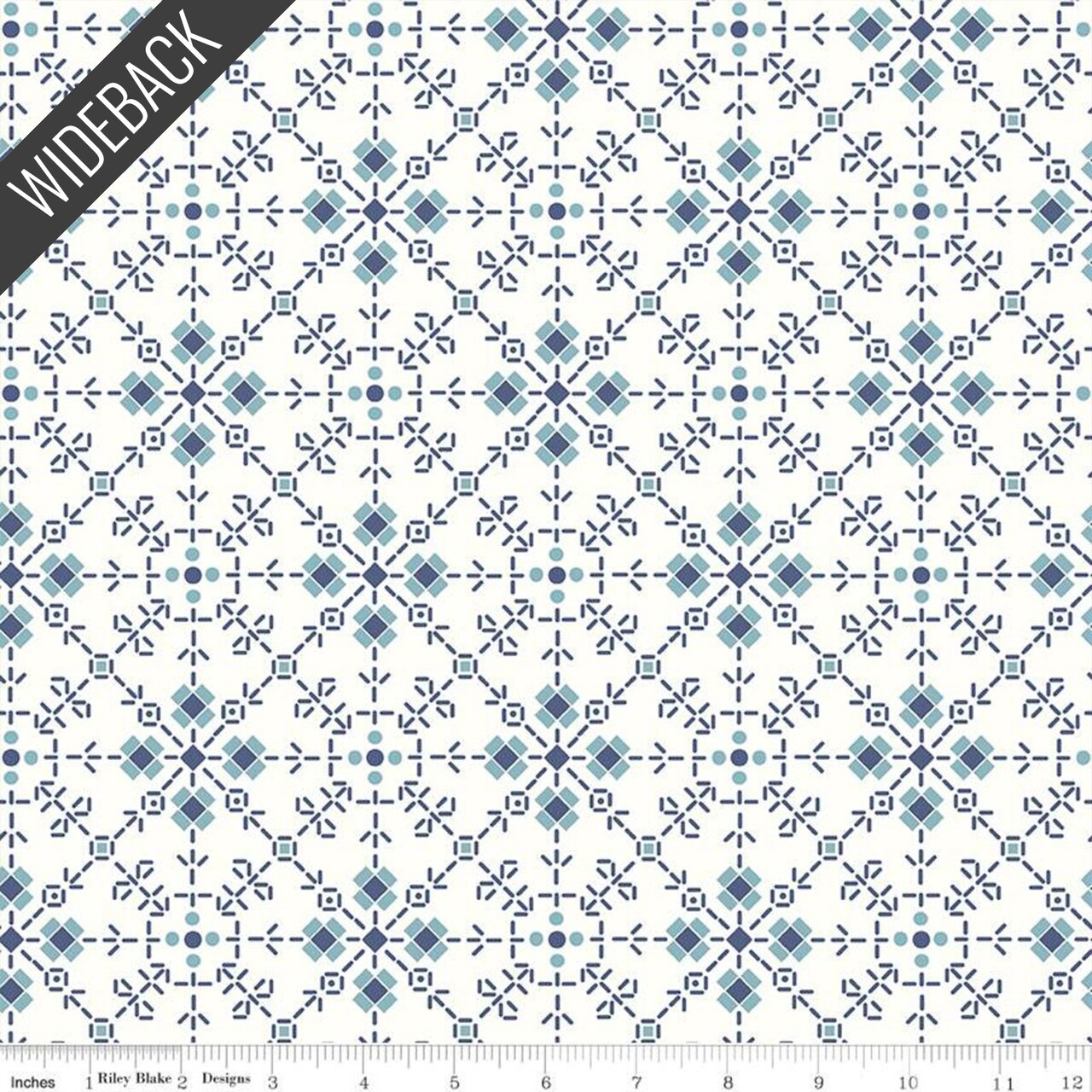 Homemade Wideback (108 Inch) in Denim (wb12040-denim) | Bee Plaids | Lori Holt | Riley Blake